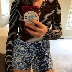 fancy floral print blue shorts 💖